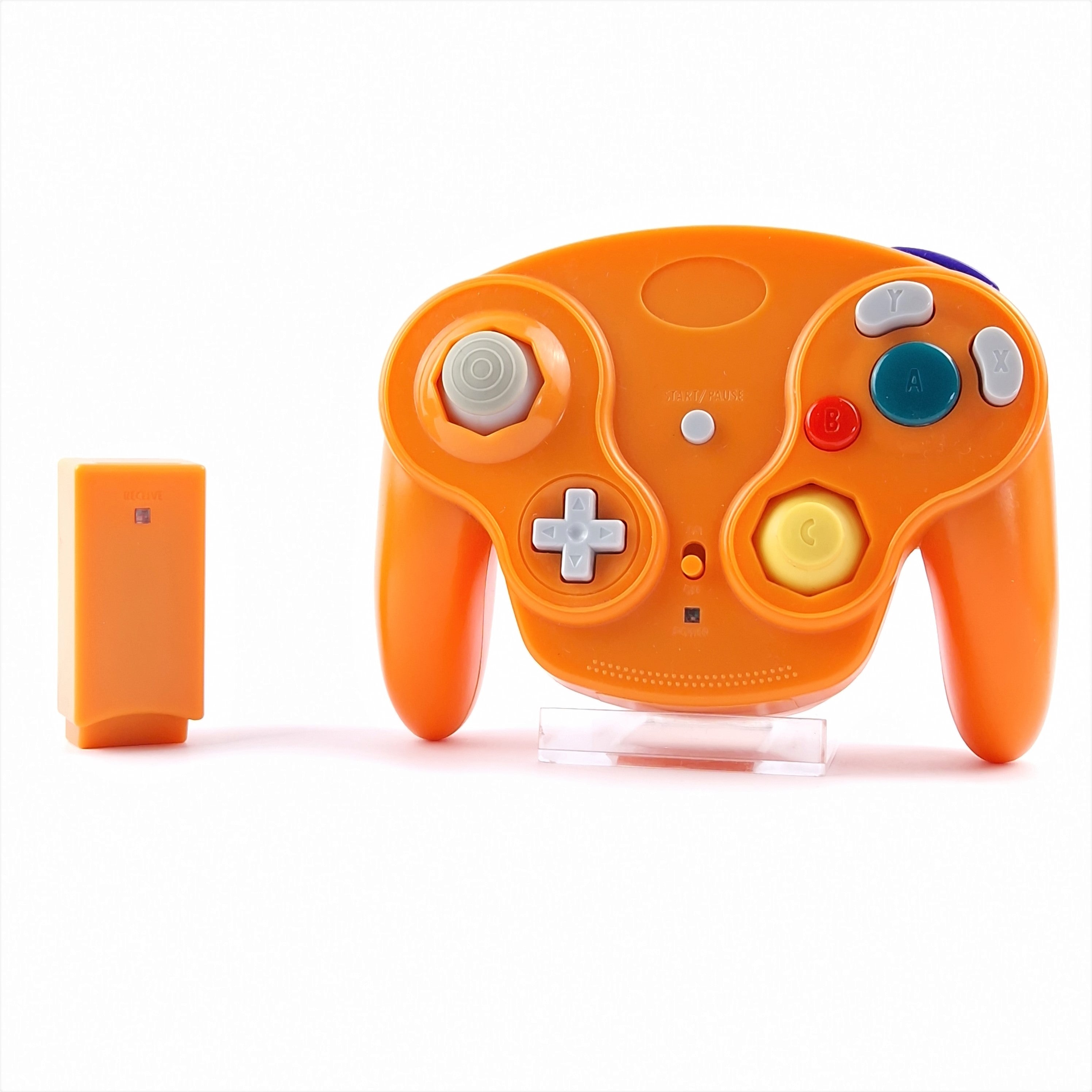 Nintendo Gamecube Zubehör : Funk Controller Orange (Kein Original Wavebird)
