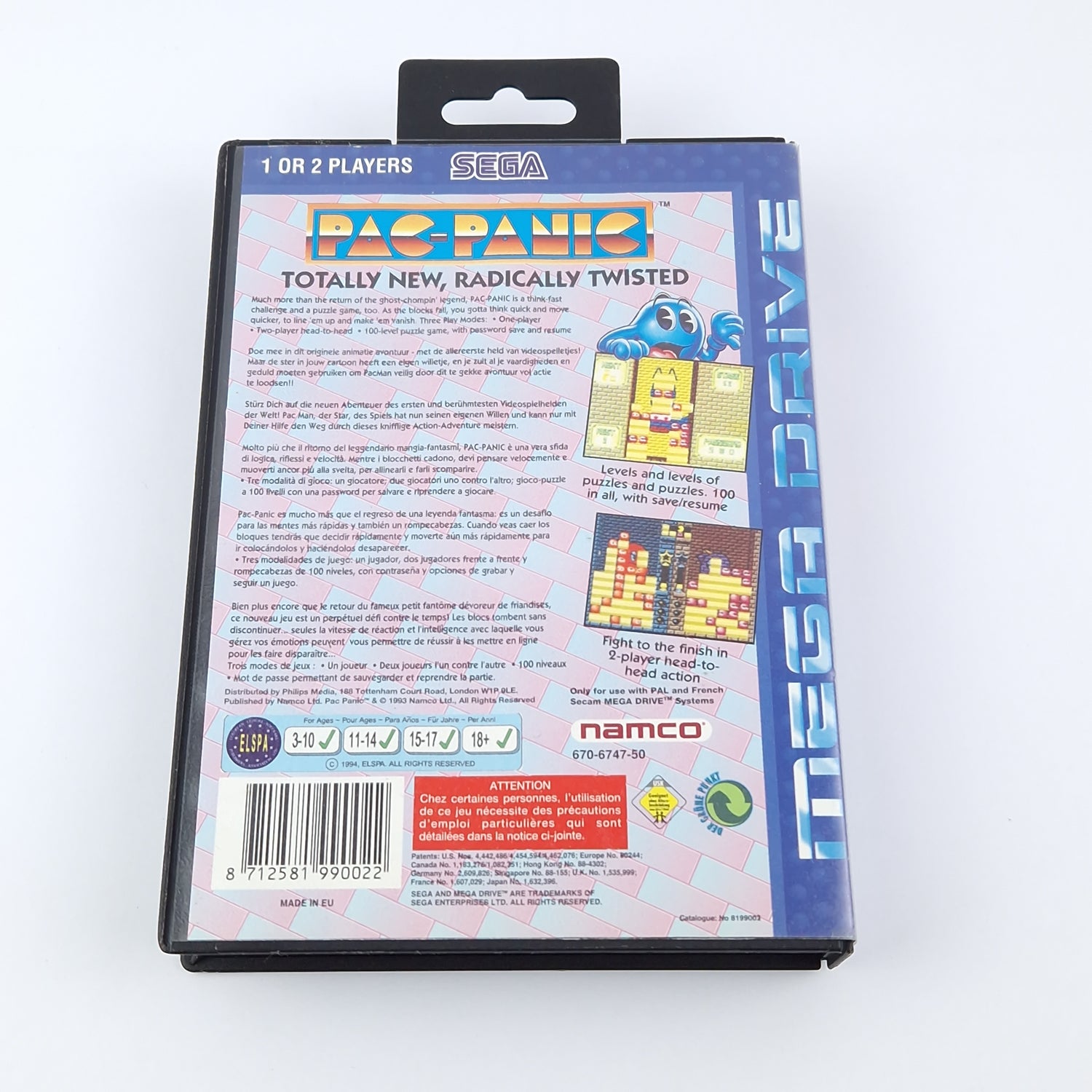 Sega Mega Drive Spiel : Pac-Panic - OVP Anleitung Modul | MD PAL GAME