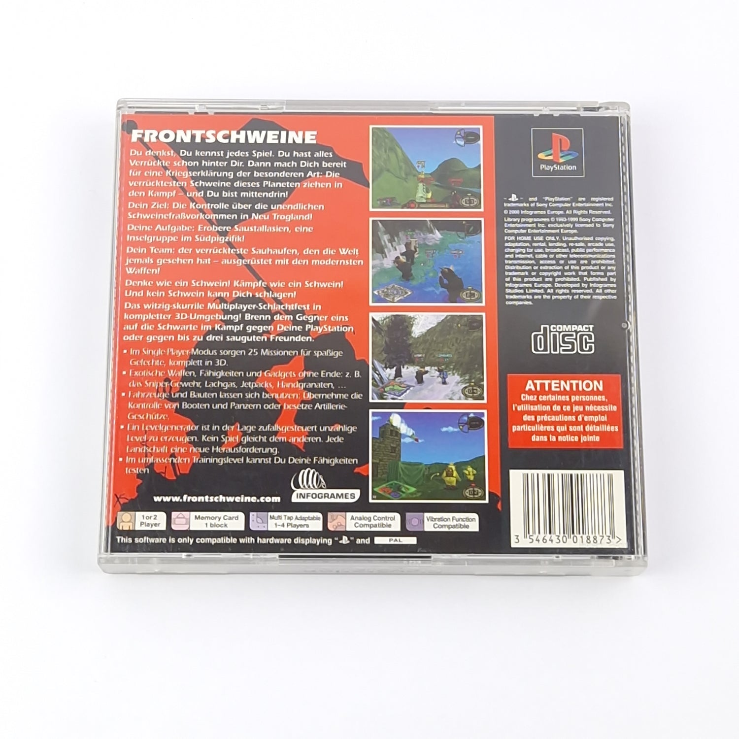 Sony Playstation 1 Spiel : Frontschweine Best of - OVP Anleitung - PS1 PSX PAL