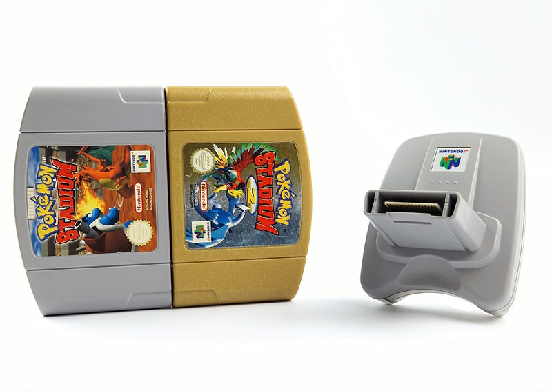 Nintendo 64 Spiele : Pokemon Stadium 1 & 2 + Transfer Pak - Module PAL