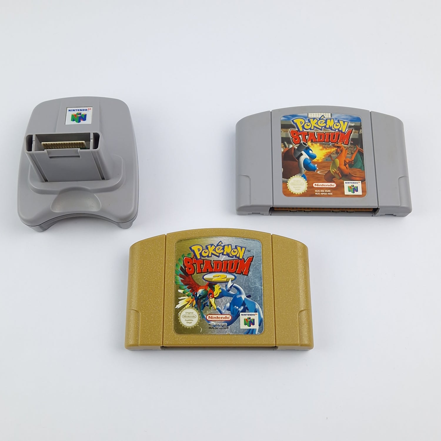 Nintendo 64 Spiele : Pokemon Stadium 1 & 2 + Transfer Pak - Module PAL