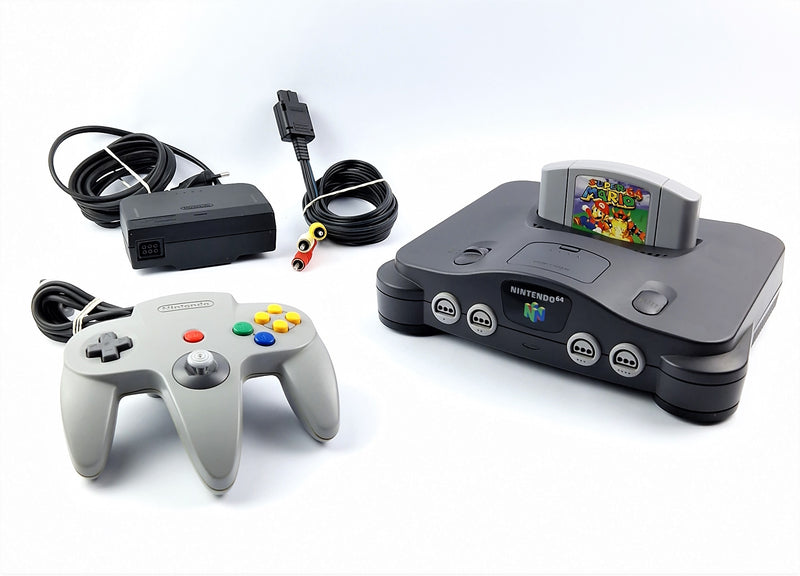 Nintendo 64 Konsole mit Expansion Pack, Controller, Kabel u. Mario 64 - PAL n64