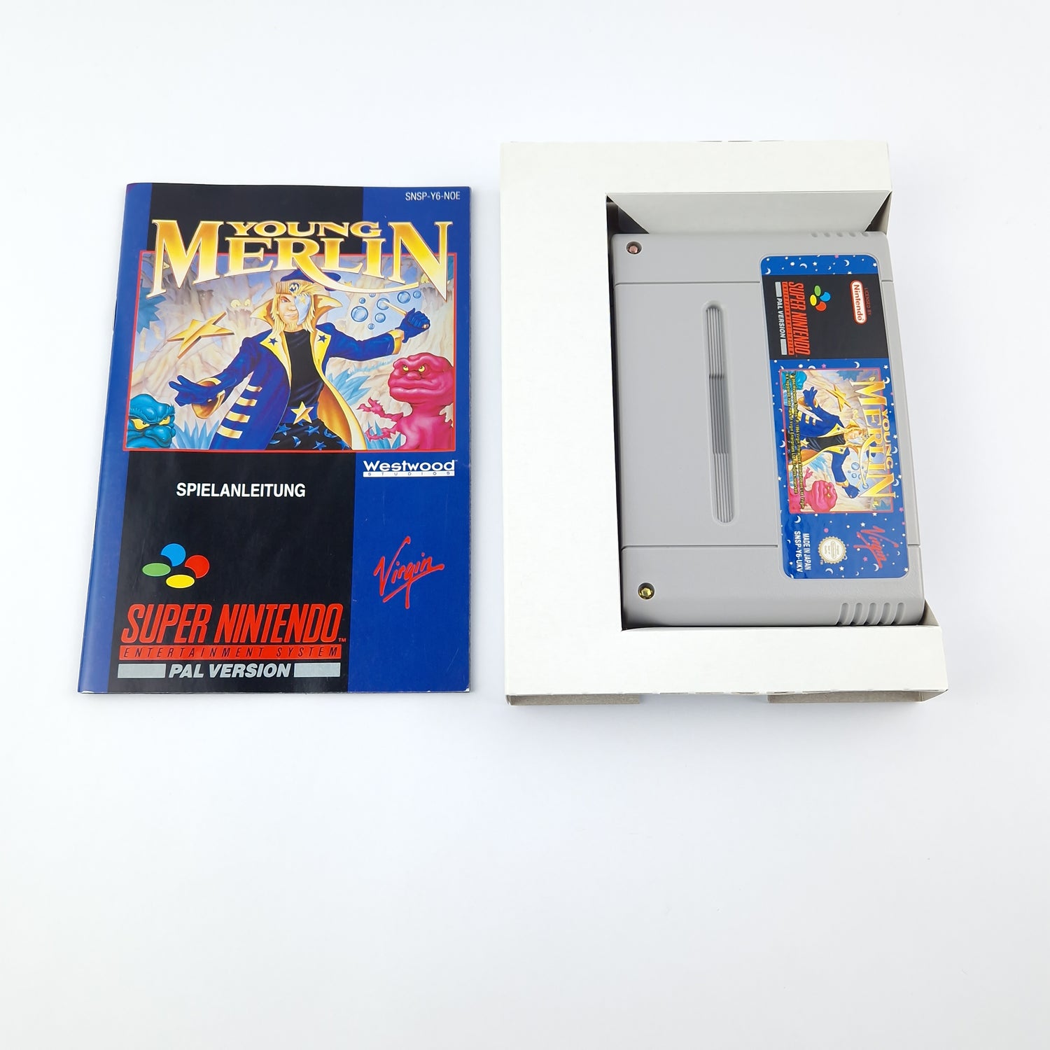 Super Nintendo Spiel : Young Merlin - OVP Anleitung Modul Cartridge | SNES PAL