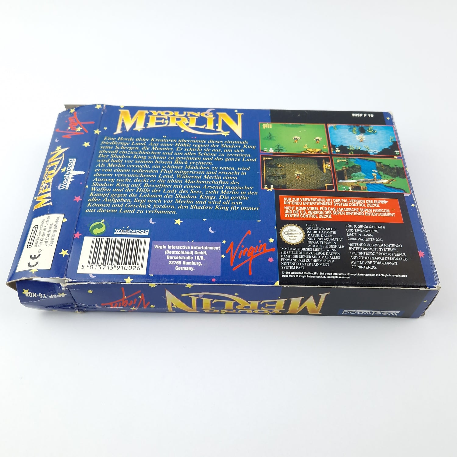 Super Nintendo Spiel : Young Merlin - OVP Anleitung Modul Cartridge | SNES PAL