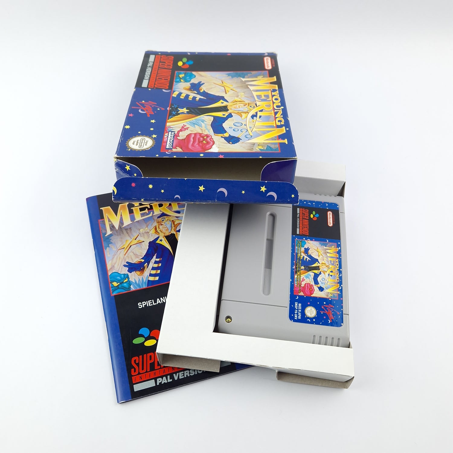 Super Nintendo Spiel : Young Merlin - OVP Anleitung Modul Cartridge | SNES PAL