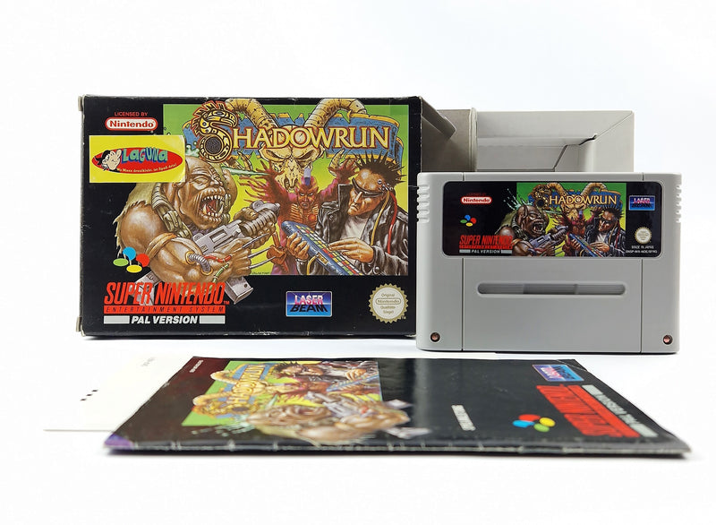Super Nintendo Spiel : Shadowrun - OVP Anleitung Modul | SNES PAL NOE