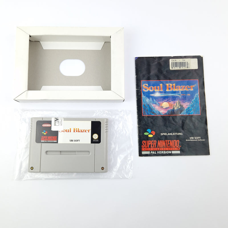 Super Nintendo Spiel : Soul Blazer - OVP Anleitung Modul | SNES PAL NOE