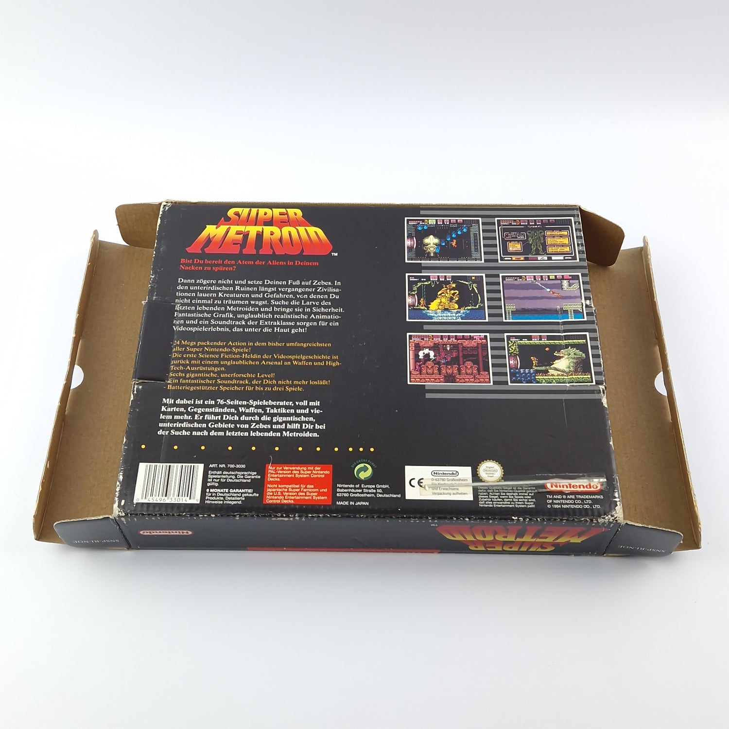 Super Nintendo Spiel : Super Metroid - OVP Anleitung Modul | SNES Big Box PAL