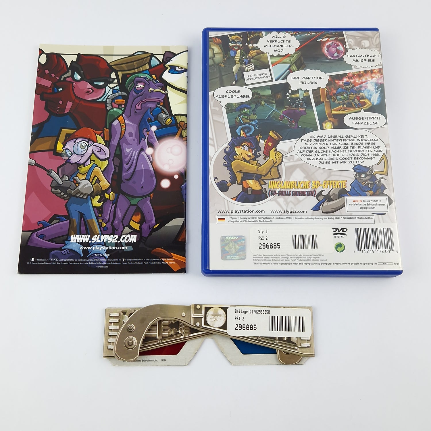Playstation 2 game: Sly 3 +3D glasses - original packaging instructions CD | Sony PS2