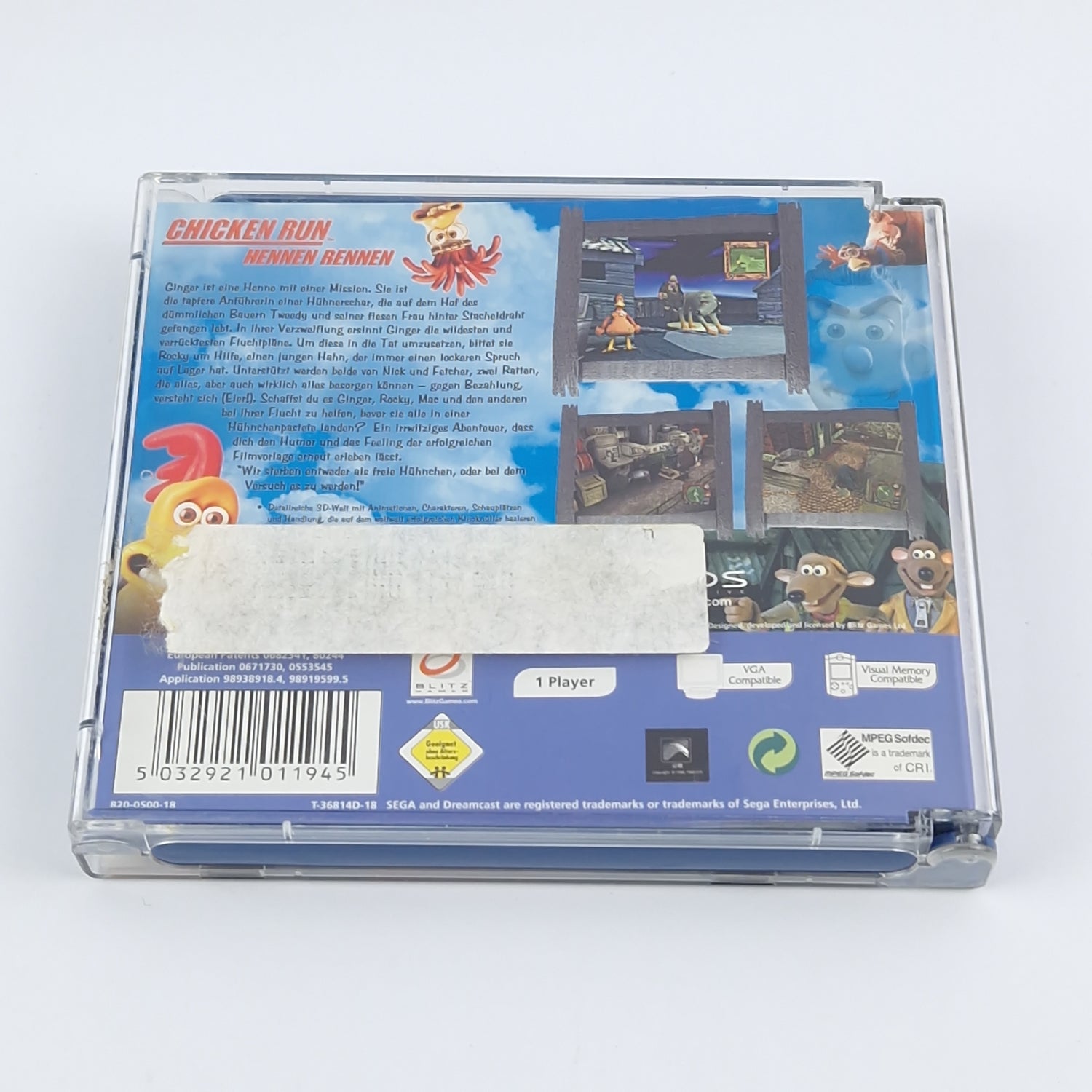 Sega Dreamcast Spiel : Chicken Run Hennen Rennen - OVP Anleitung CD  PAL DC Game