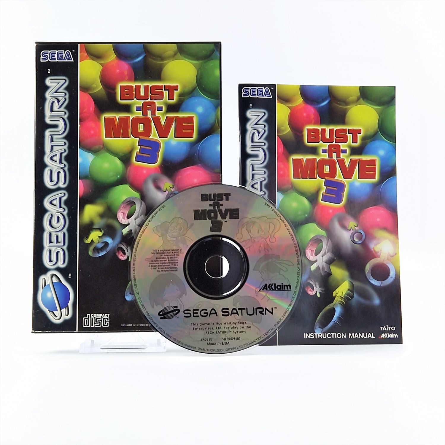 Sega Saturn Game: Bust-A-Move 3 - OVP Instructions CD PAL Disc Game