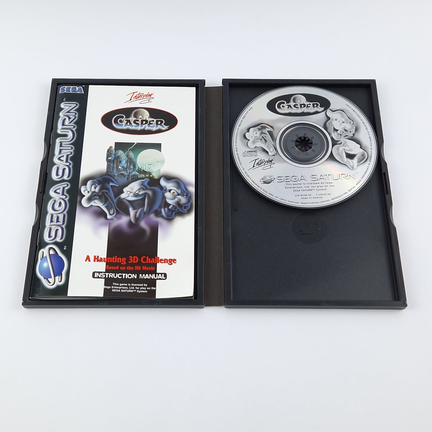 Sega Saturn Spiel : Casper a haunting 3D Challenge - OVP Anleitung CD PAL Disc