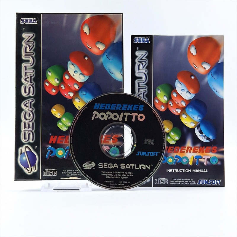 Sega Saturn Spiel : Heberekes Popoitto - OVP Anleitung CD PAL Disc Game