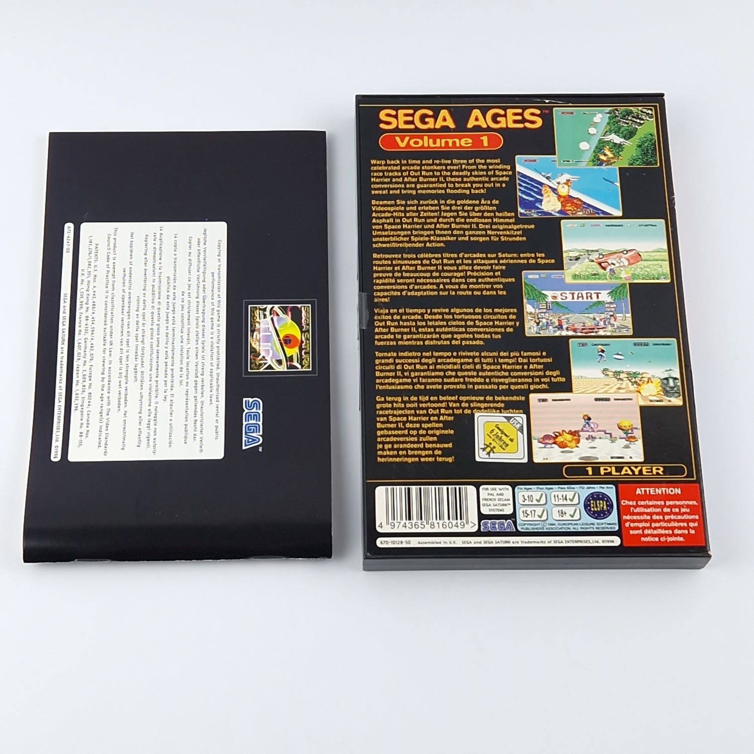Sega Saturn Spiel : Sega Ages Volume 1 - OVP Anleitung CD PAL Disc Game