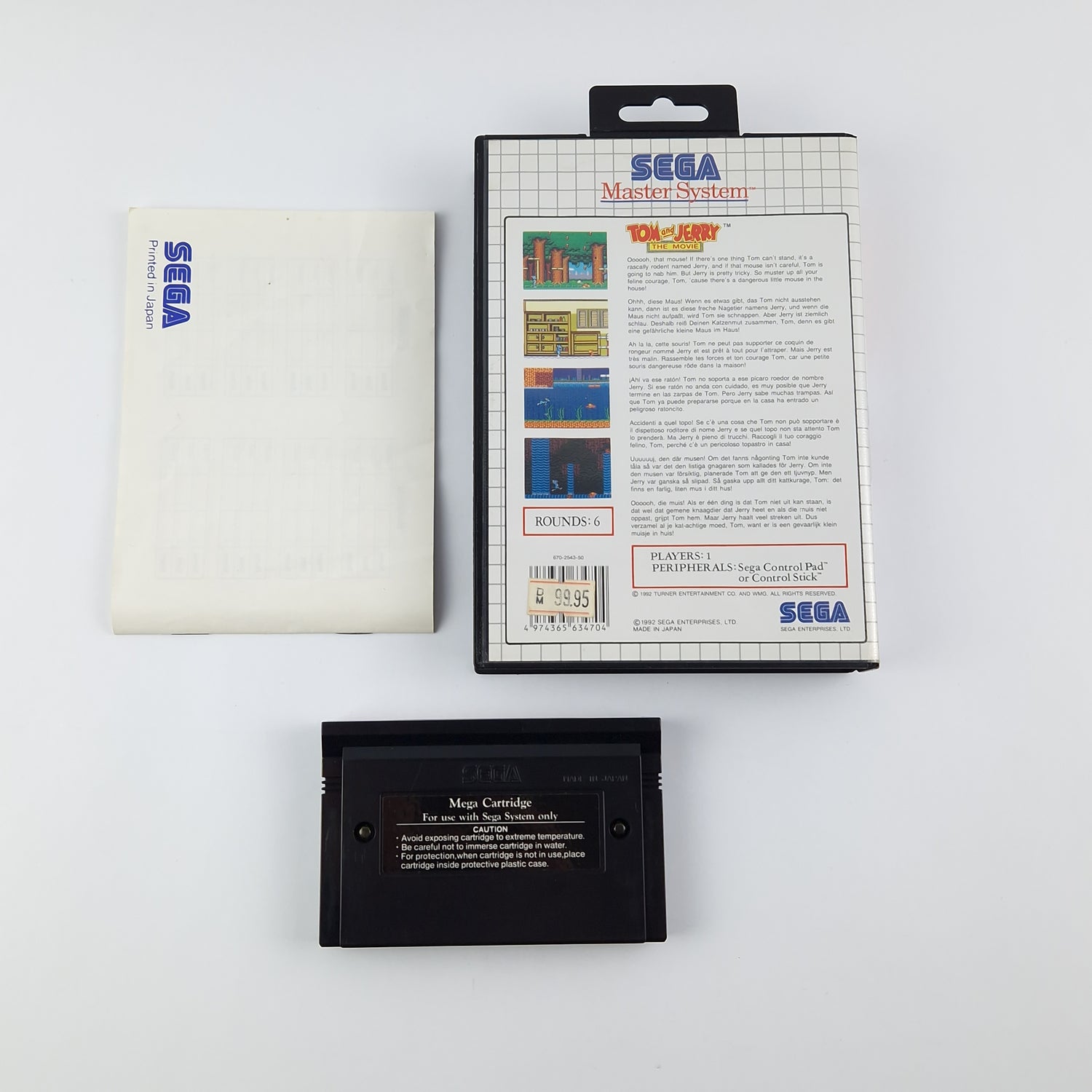 Sega Master System Game: Tom & Jerry - Original Packaging & Instructions PAL | Very good