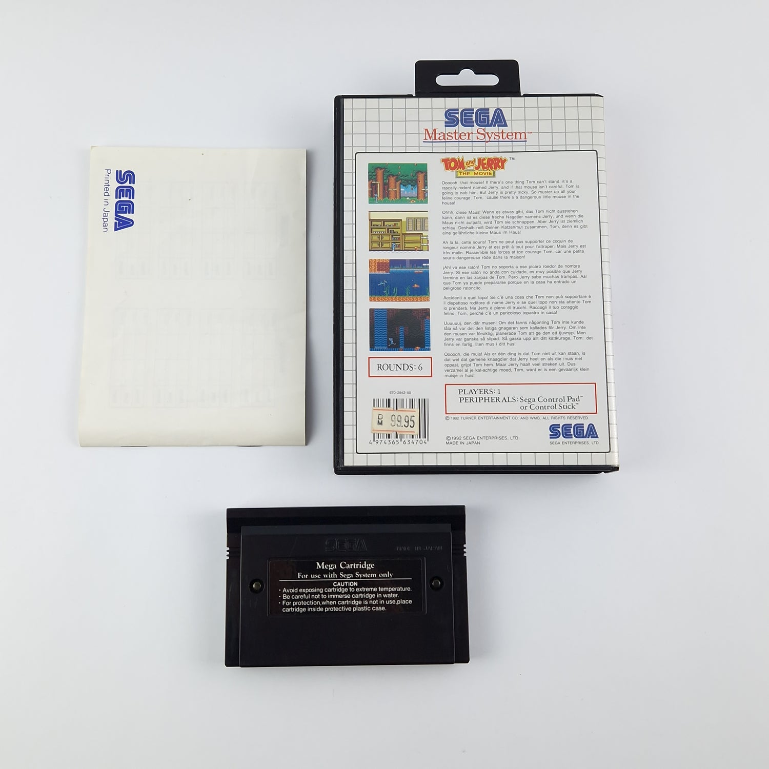Sega Master System Spiel : Tom & Jerry - OVP & Anleitung PAL | Sehr gut