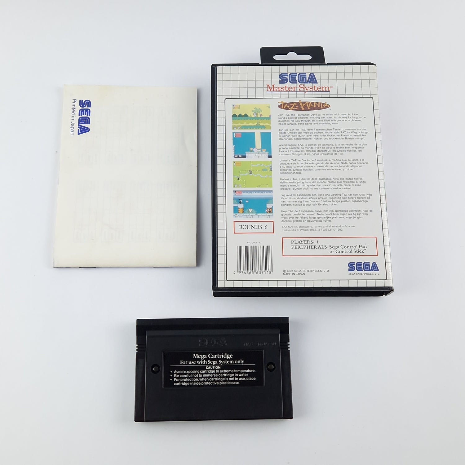 Sega Master System Spiel : Taz-Mania  - OVP Anleitung Modul Sehr gut | PAL Game