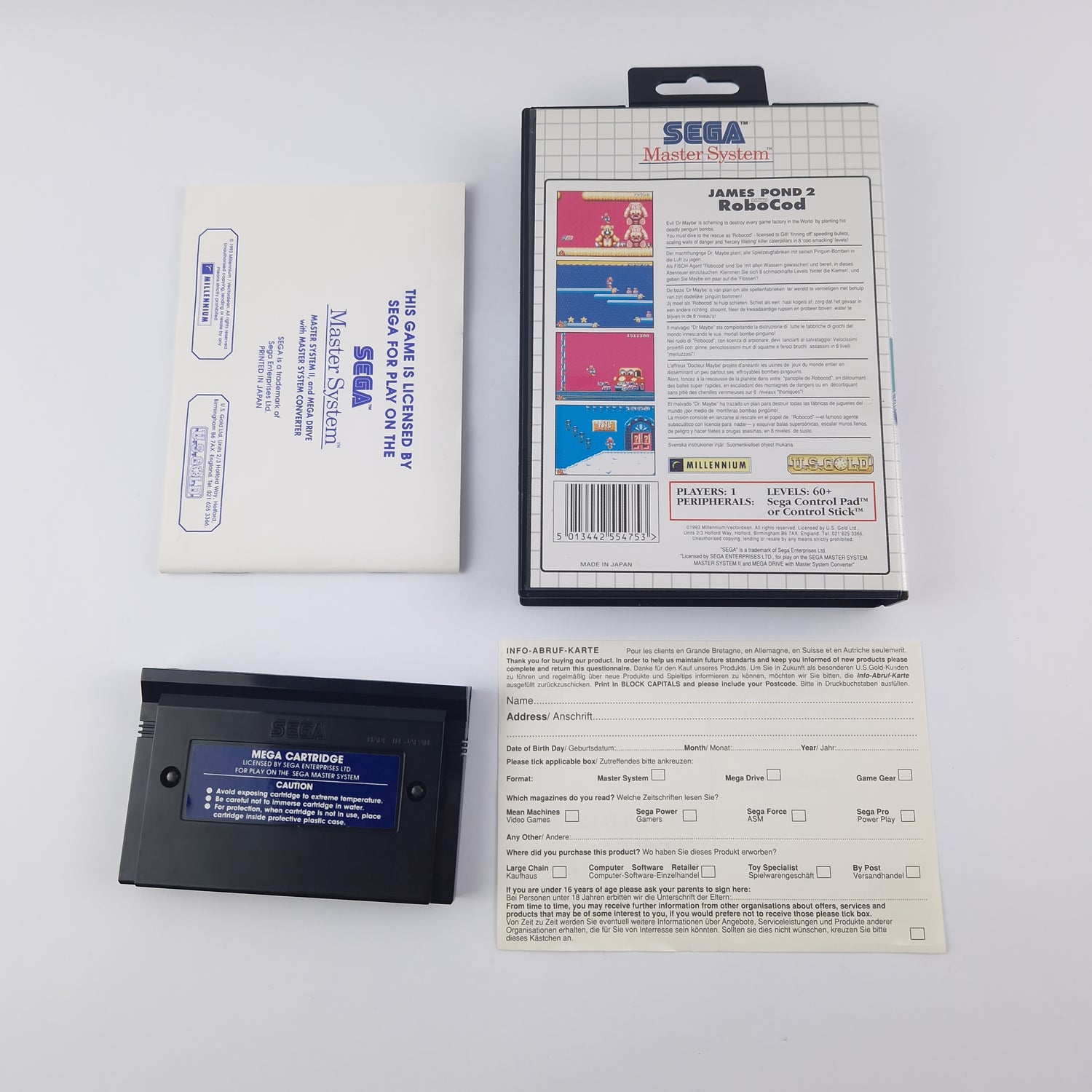 Sega Master System Spiel : James Pond 2 Codename Robocod - OVP PAL - Sehr Gut