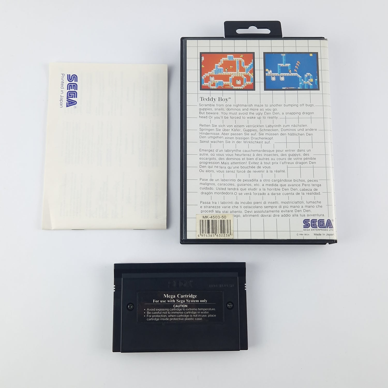 Sega Master System Spiel : Teddy Boy - OVP Anleitung Cartridge PAL - Sehr Gut