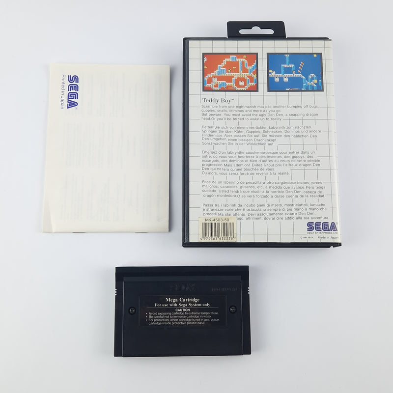 Sega Master System Game: Teddy Boy - OVP Instructions Cartridge PAL - Very Good