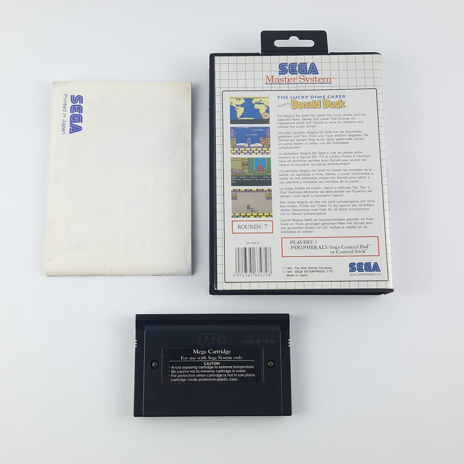 Sega Master System Spiel : The Lucky Dime Caper Donald Duck - OVP PAL - Gut