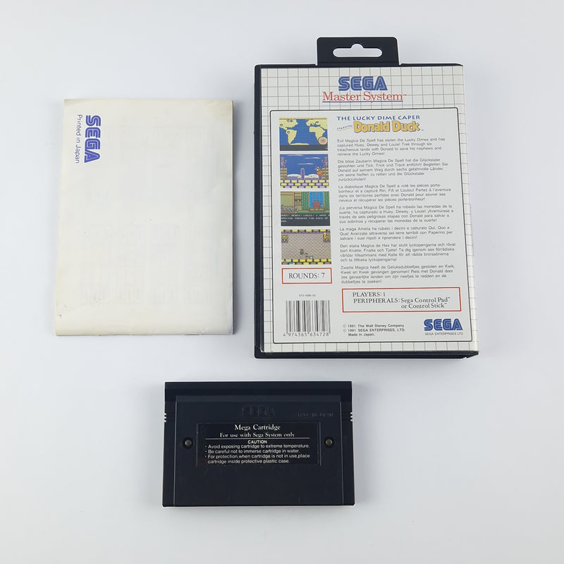 Sega Master System Game: The Lucky Dime Caper Donald Duck - OVP PAL - Good