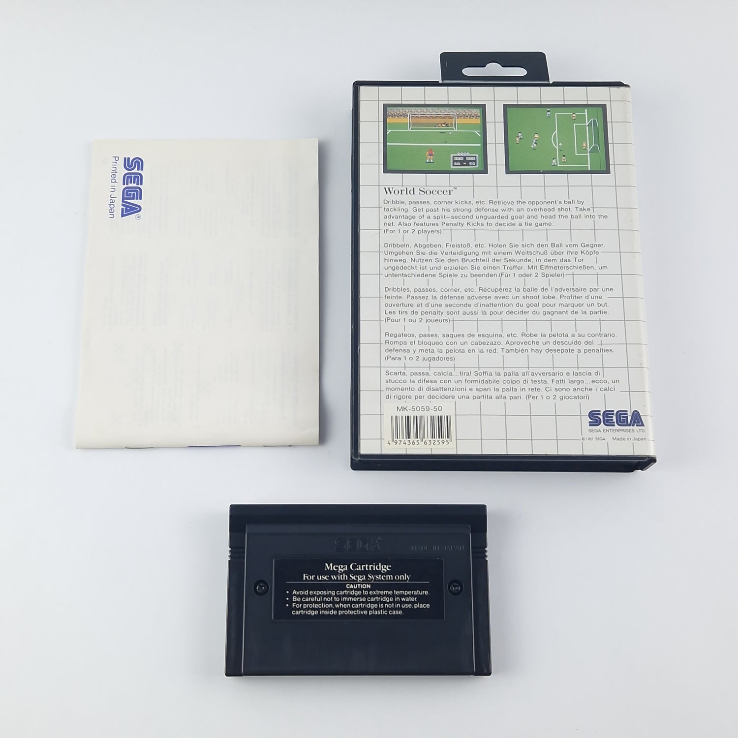Sega Master System Spiel : World Soccer - OVP Anleitung Cartridge - Sehr gut