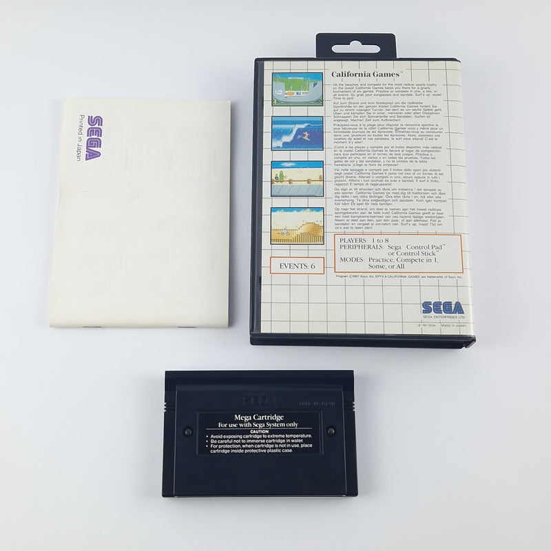 Sega Master System Spiel : California Games - OVP Anleitung Cartridge - Sehr gut
