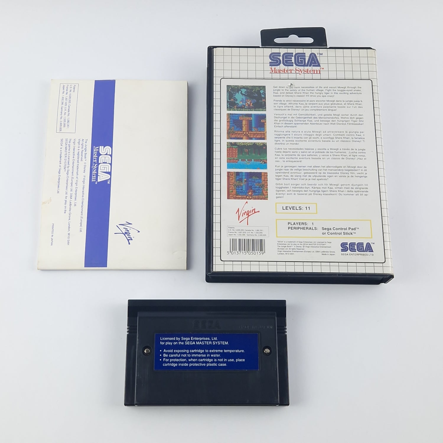 Sega Master System Spiel : Das Dschungelbuch - OVP Anleitung Cartridge - Gut