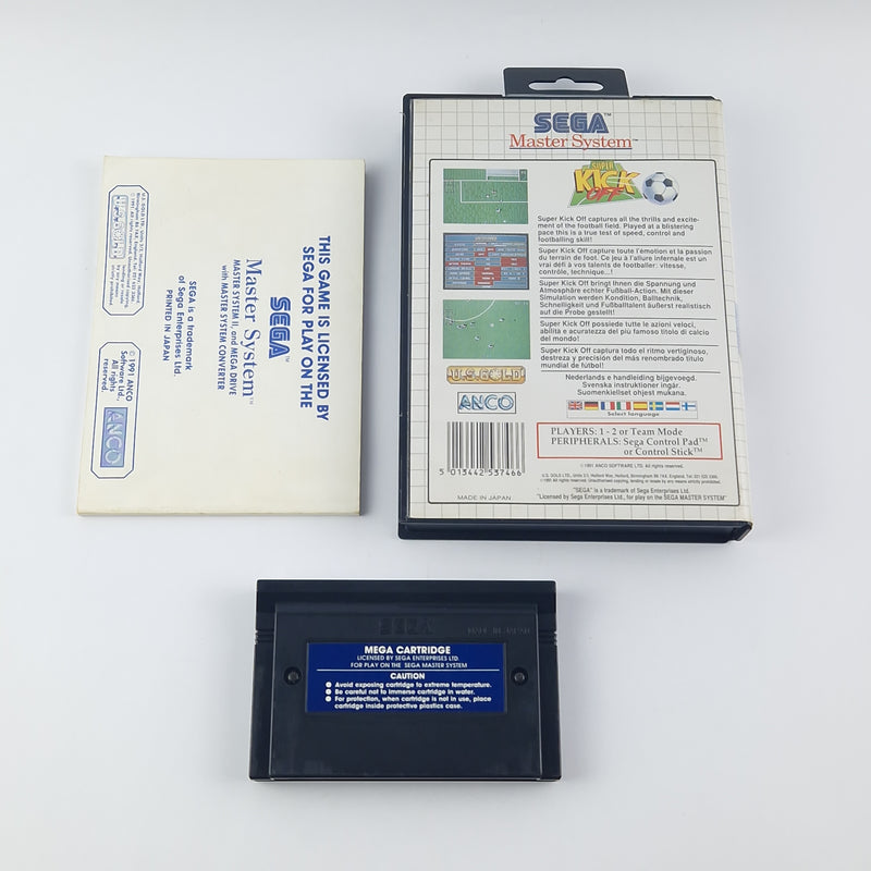 Sega Master System Game: Super Kick off - OVP Instructions Cartridge - Good