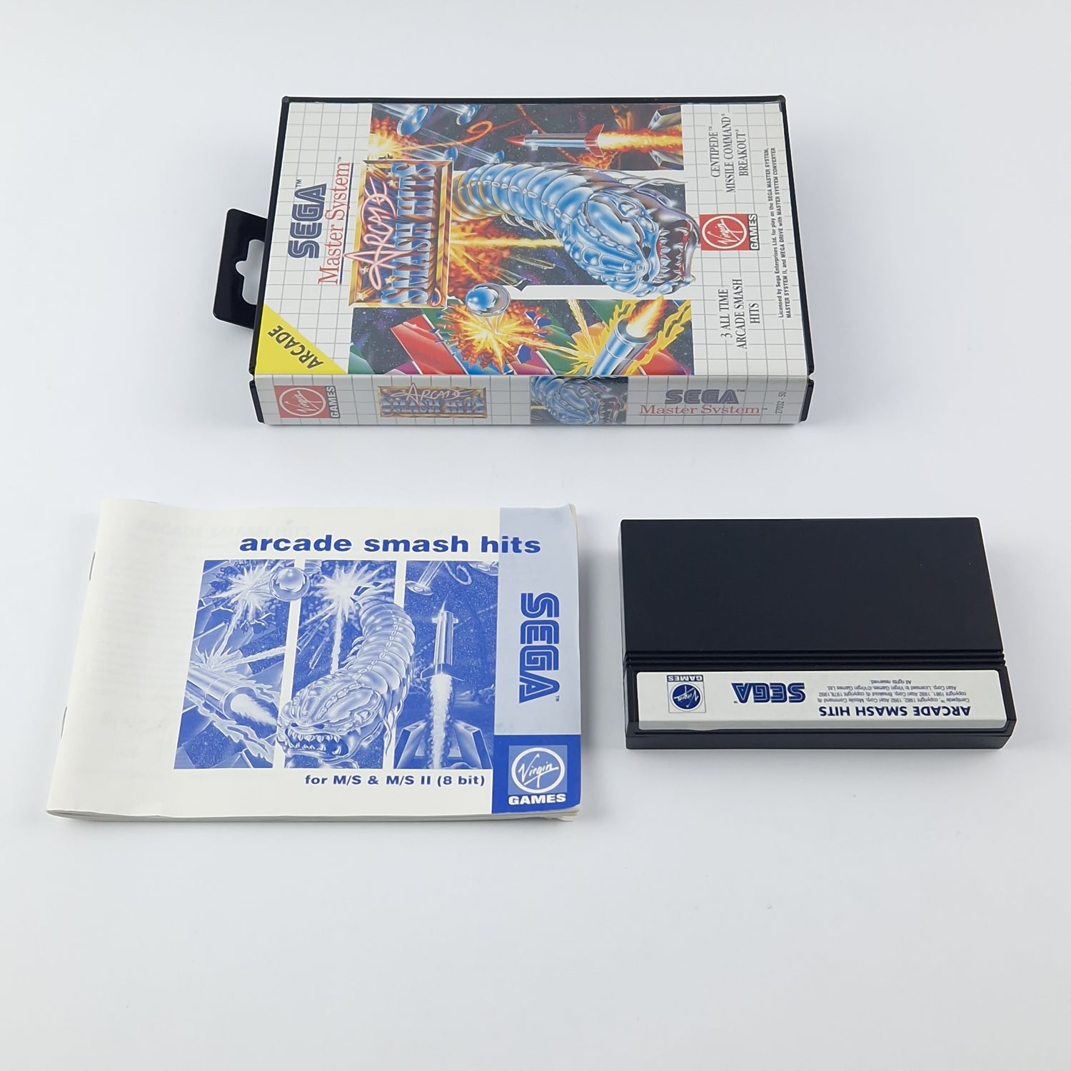 Sega Master System Game: Arcade Smash Hits - OVP Instructions Cartridge Very good