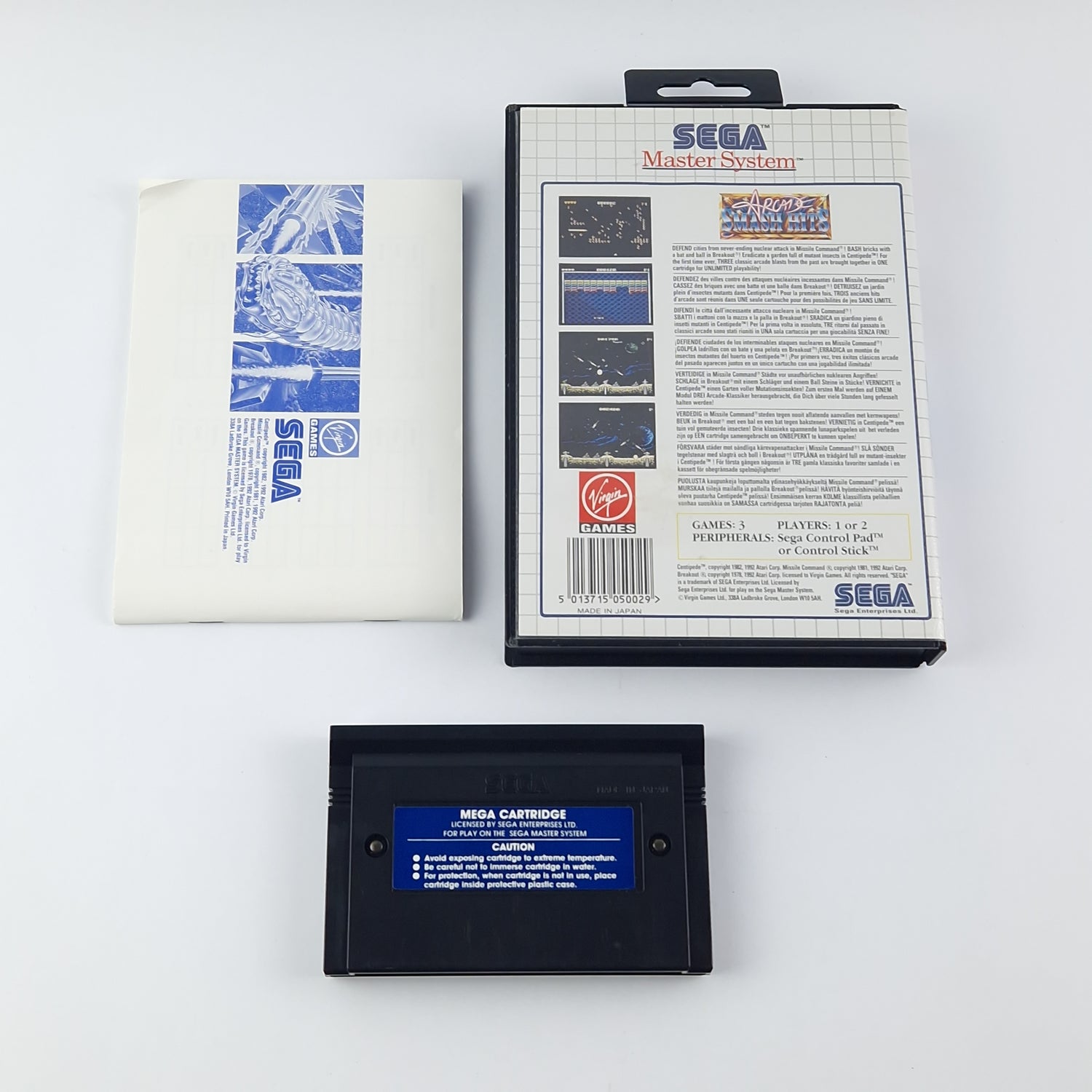 Sega Master System Game: Arcade Smash Hits - OVP Instructions Cartridge Very good