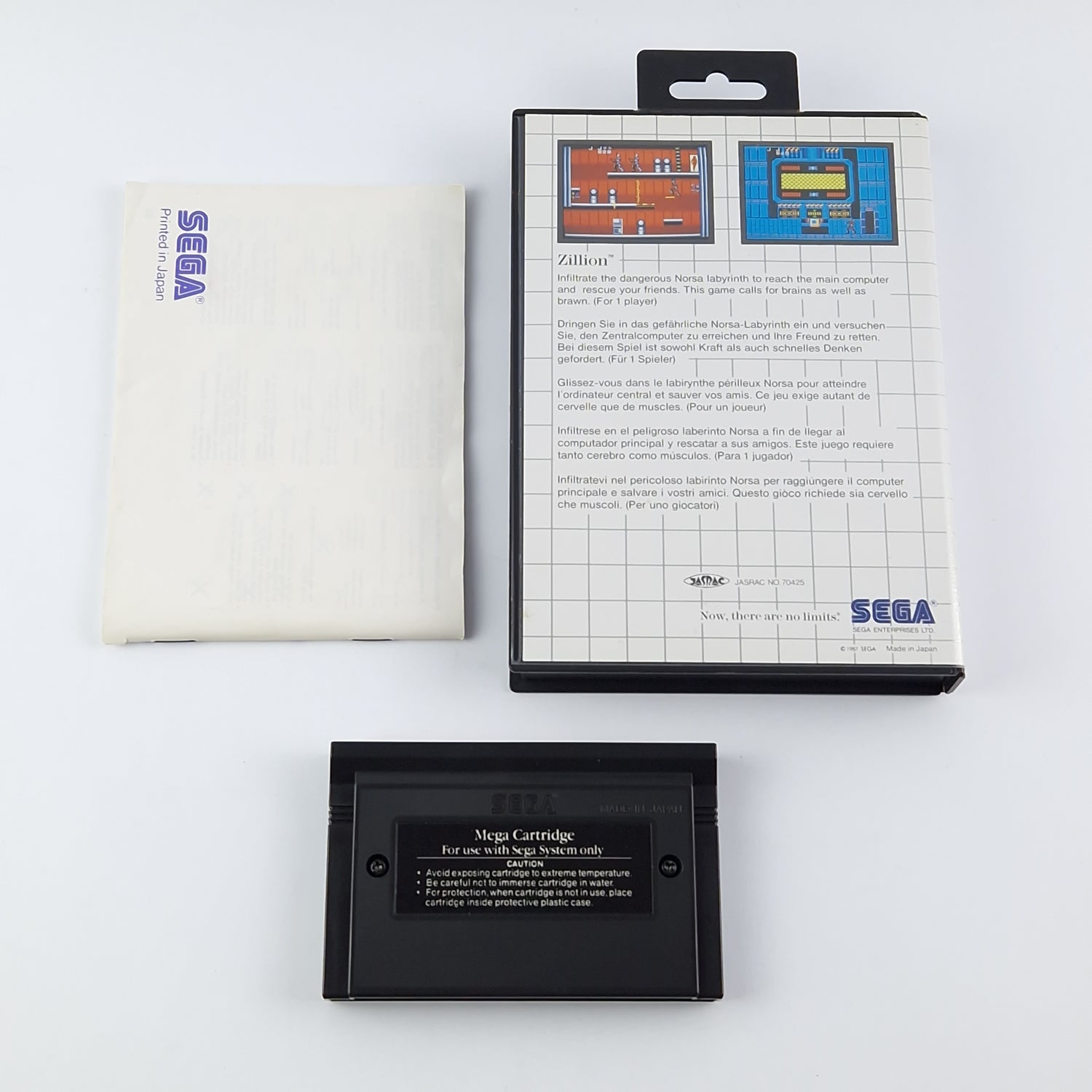 Sega Classic Master System Spiel : Zillion - OVP Anleitung Modul - Sehr gut