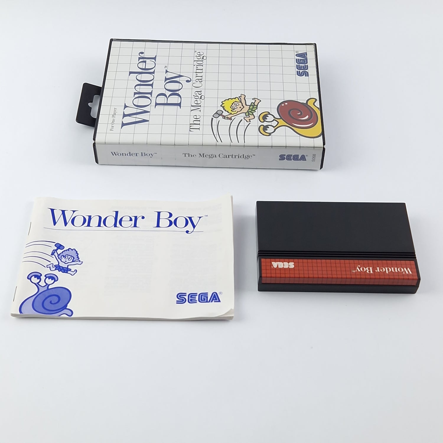 Sega Master System Spiel : Wonder Boy - OVP Anleitung Cartridge - Sehr gut