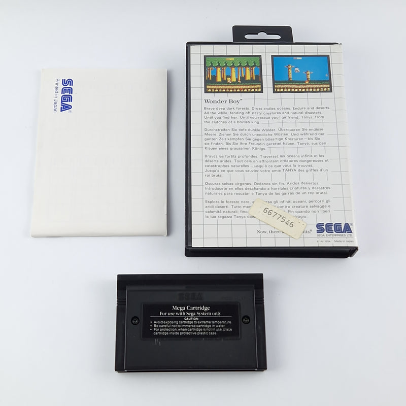 Sega Master System Spiel : Wonder Boy - OVP Anleitung Cartridge - Sehr gut