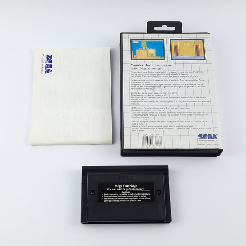 Sega Master System game: Wonder Boy in Monster Land - original packaging instructions module