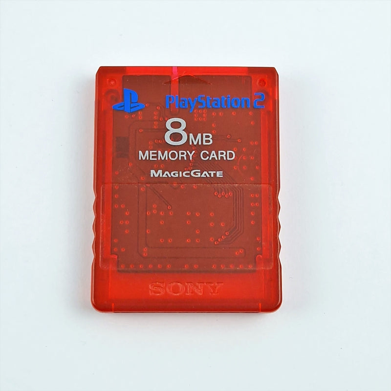 Sony Playstation 2 Memory Card : Original Speicherkarte Transparent Rot 8mb