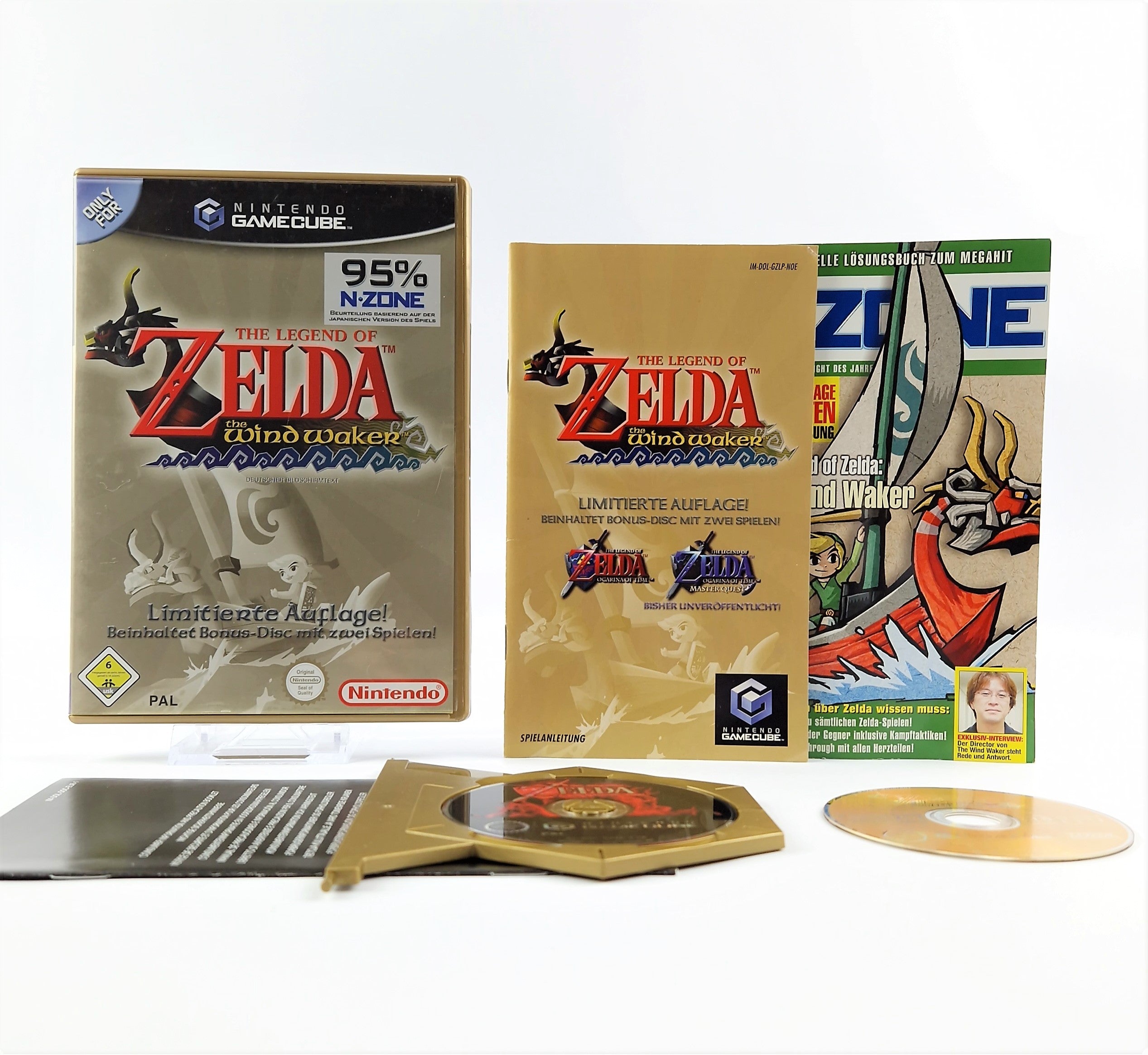 Nintendo Gamecube Spiel : Zelda The Windwaker + N-Zone Lösungsbuch - OVP PAL