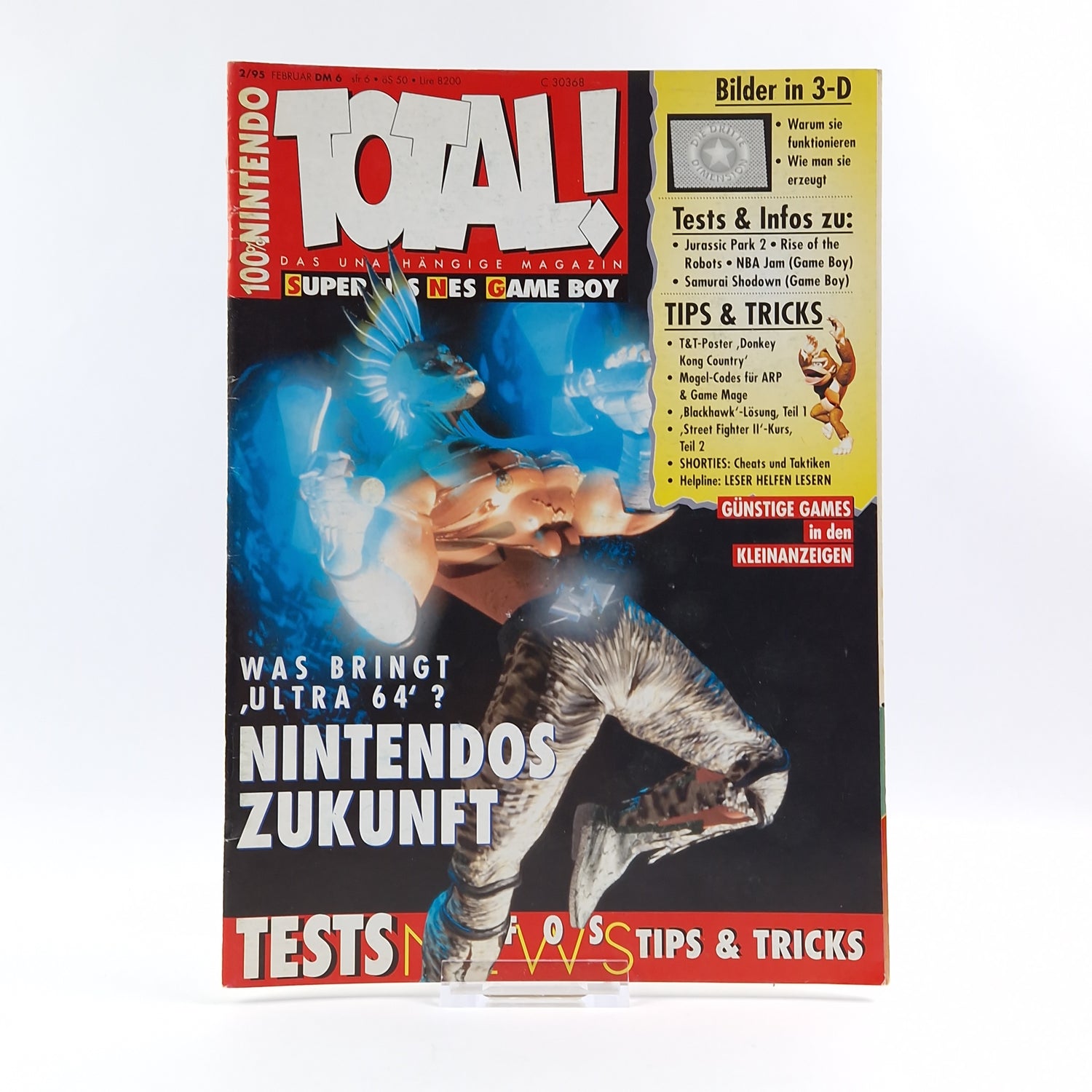 100% Nintendo TOTAL! Magazin : 2/95 Februar mit Poster - Zeitschrift 1995