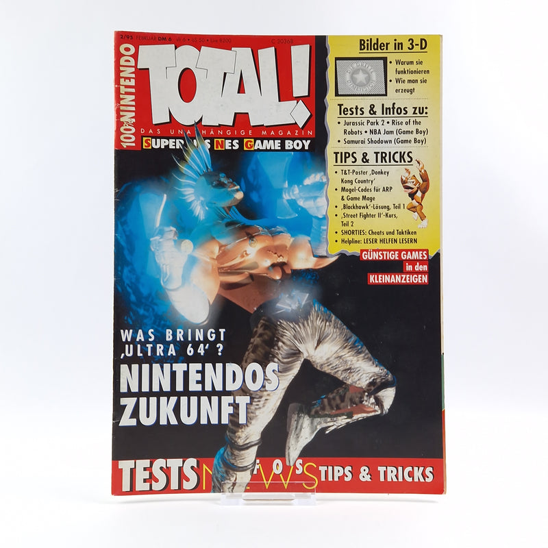 100% Nintendo TOTAL! Magazin : 2/95 Februar mit Poster - Zeitschrift 1995