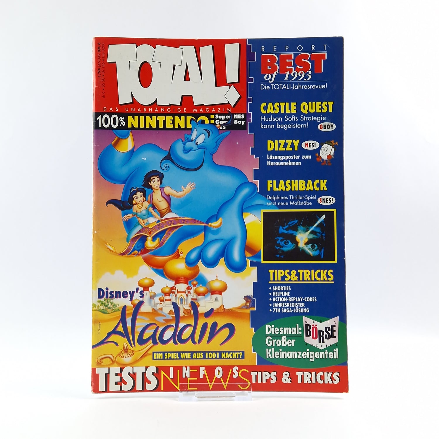 100% Nintendo TOTAL! Magazin : Disneys Aladdin - 1/94 Januar total Zeitschrift