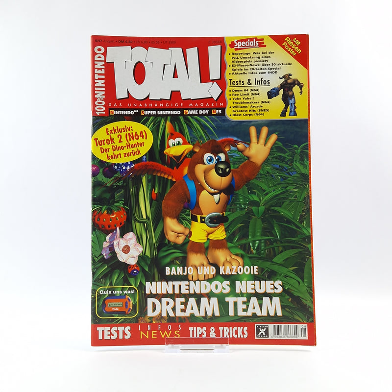 100% Nintendo TOTAL! Magazin : Banjo Kazooie - 8/97 August Zeitschrift Poster