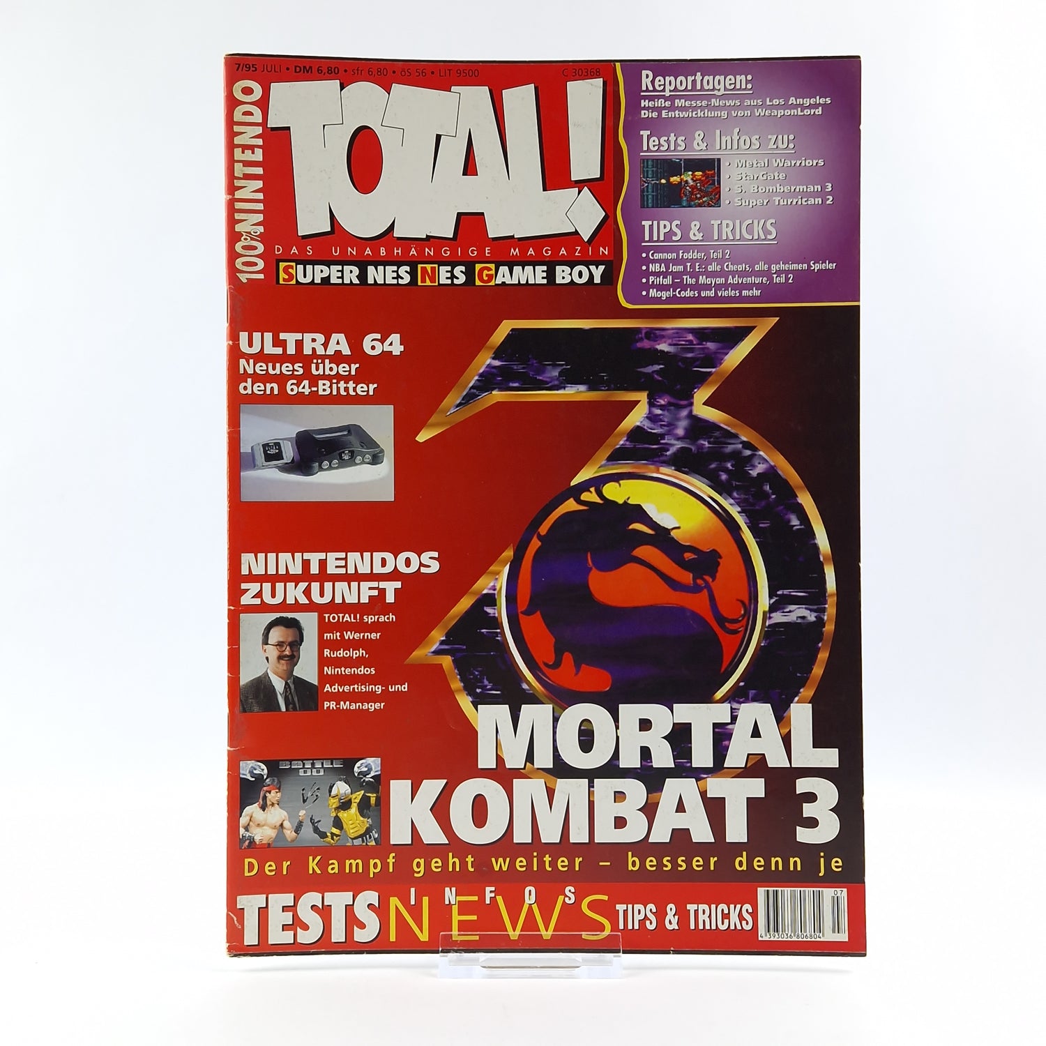 100% Nintendo TOTAL! Magazin : Mortal Kombat 3 - 7/95 Juli Zeitschrift