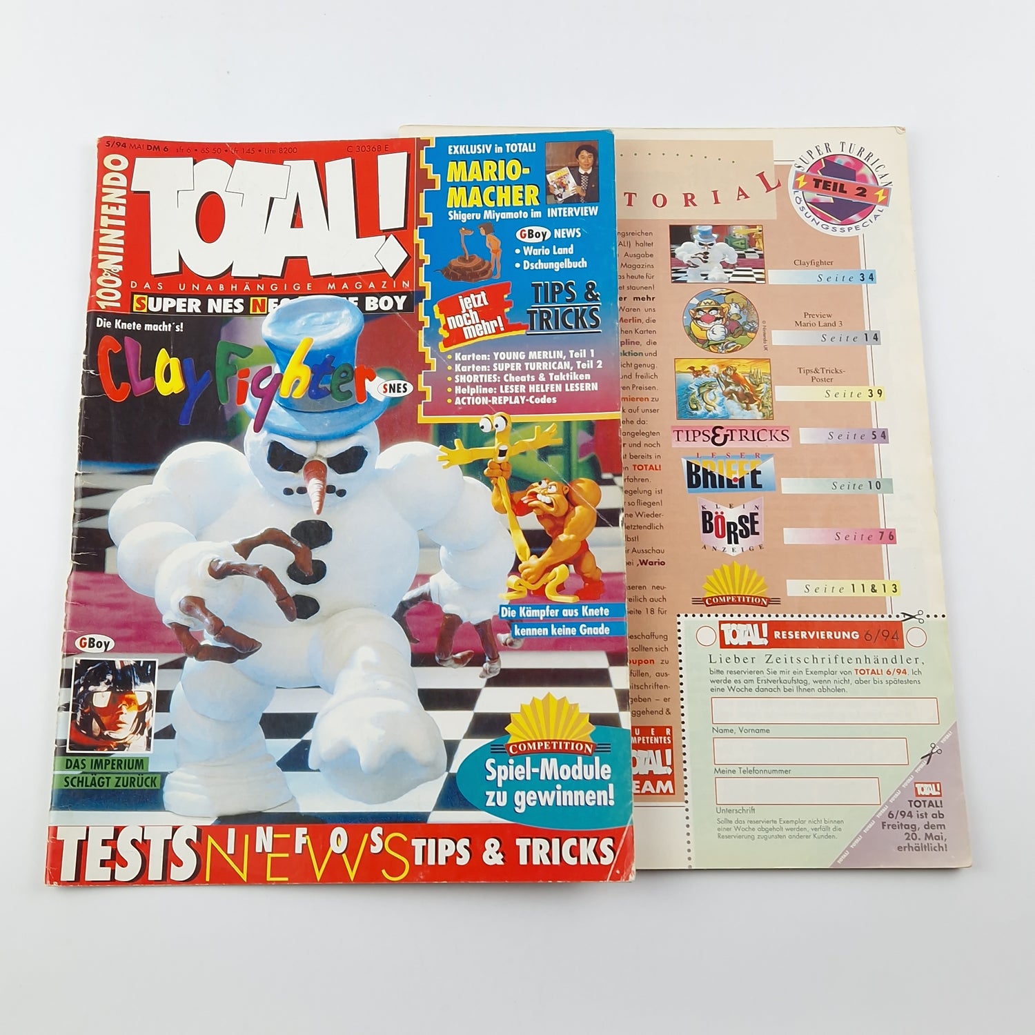 100% Nintendo TOTAL! Magazine: Clay Fighter May 1994 - total magazine