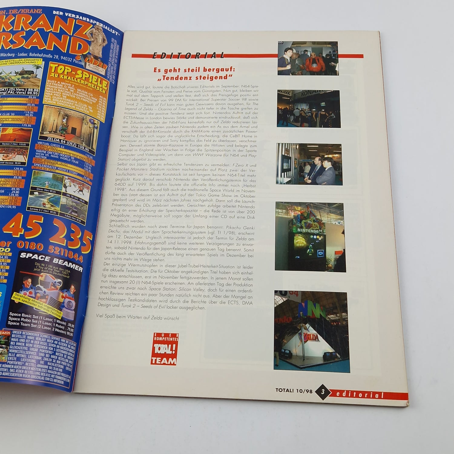 100% Nintendo TOTAL! Magazine: Turok October 2, 1998 - total magazine