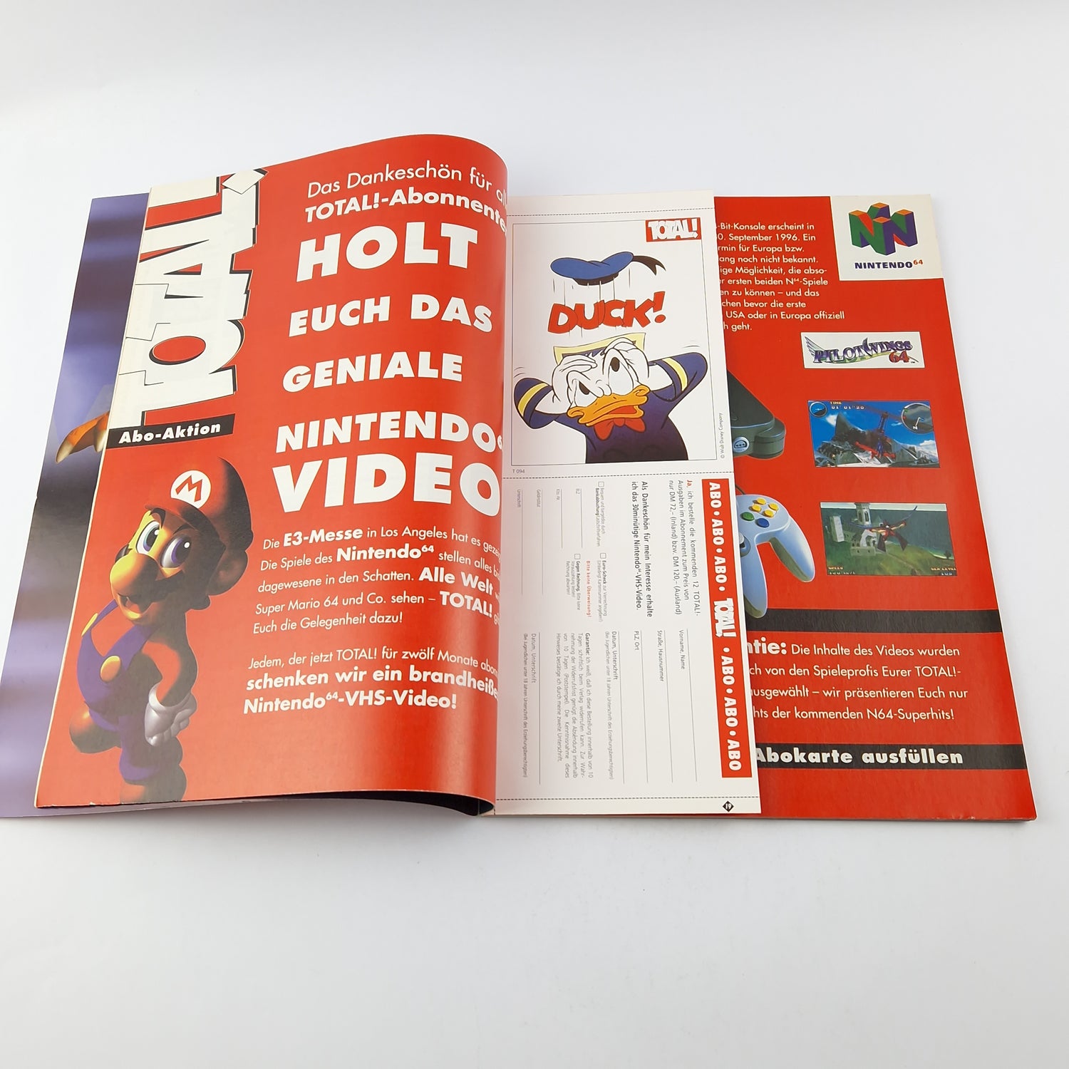 100% Nintendo TOTAL! Magazin : Super Mario 64 August 1996 - total Zeitschrift