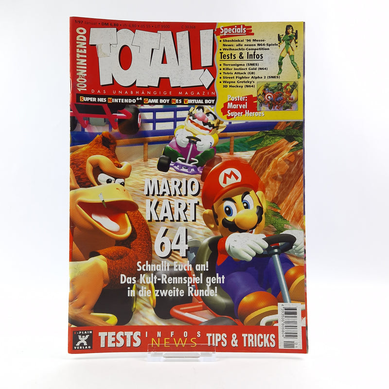 100% Nintendo TOTAL! Magazin : Mario Kart 64 Januar 1997 - total Zeitschrift