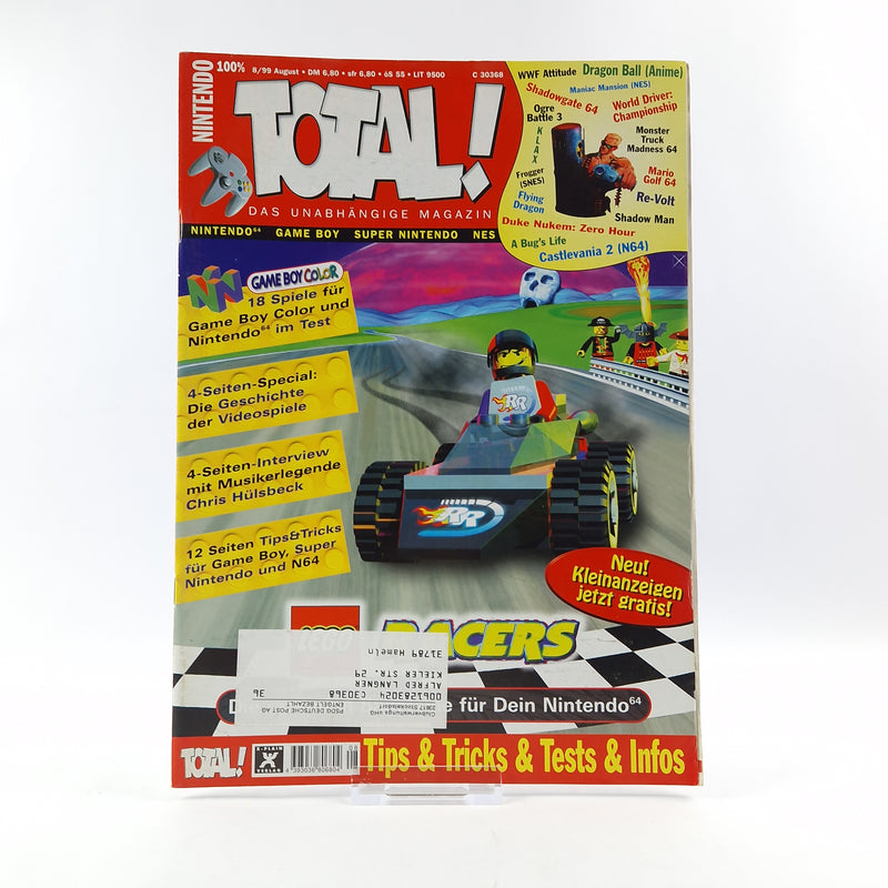 100% Nintendo TOTAL! Magazin : Lego Racers August 1999 - total Zeitschrift