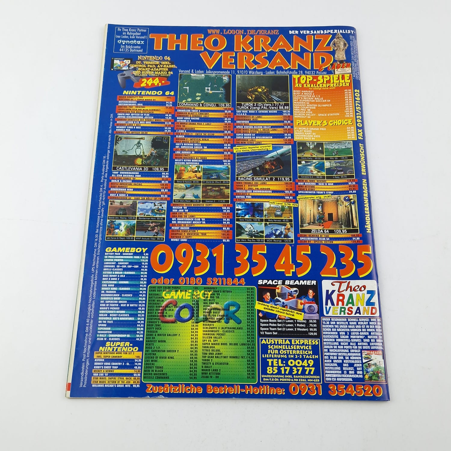 100% Nintendo TOTAL! Magazin : Mario Bros Deluxe Juni 1999 - total Zeitschrift