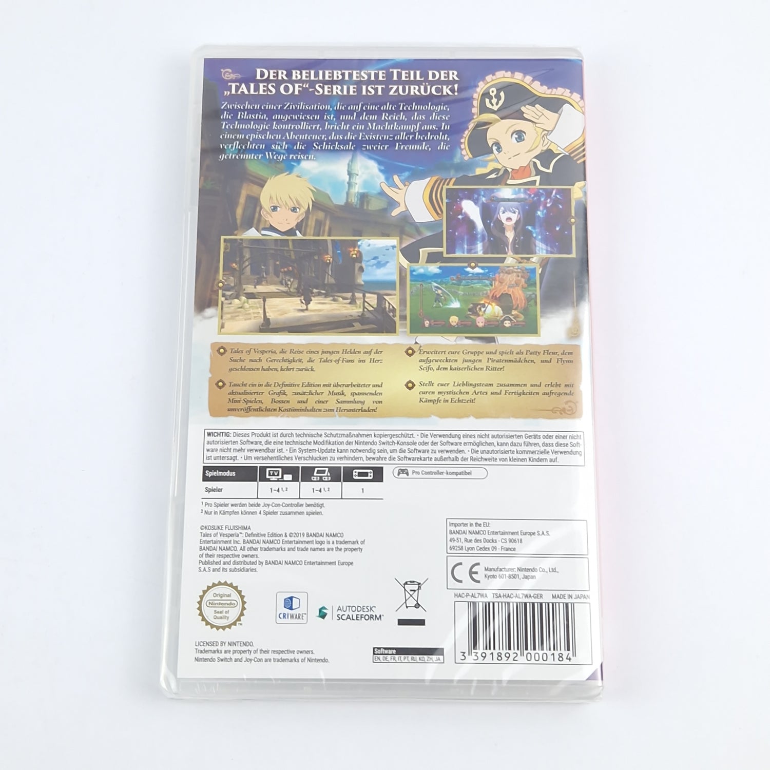 Nintendo Switch Spiel : Tales of Vesperia Definitive Edition OVP NEU NEW SEALED